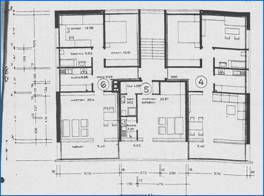 Grundriss Obergeschoss Wohnung Nr. 4 Etagenwohnung Radolfzell am Bodensee