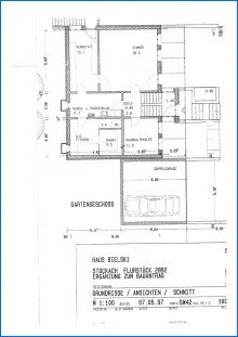 Grundriss Tiefparterre mit Doppelgarage Sehr sch�nes, gro�z�giges Einfamilienhaus in Top-Wohnlage in Stockach - Nellenburg frei nach Abspr.