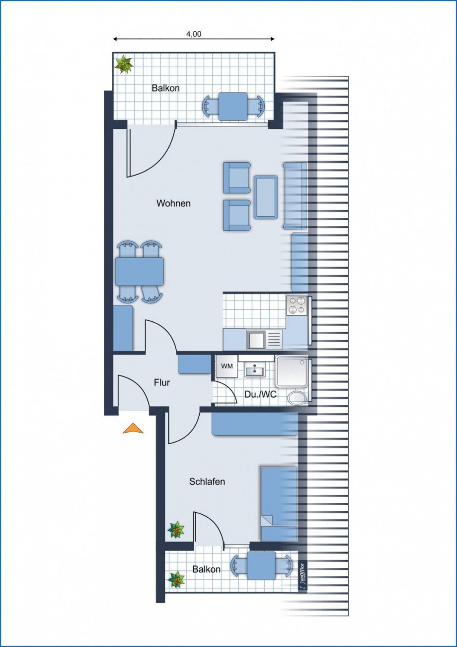 Grundriss Wohnung Dachgeschosswohnung Meersburg