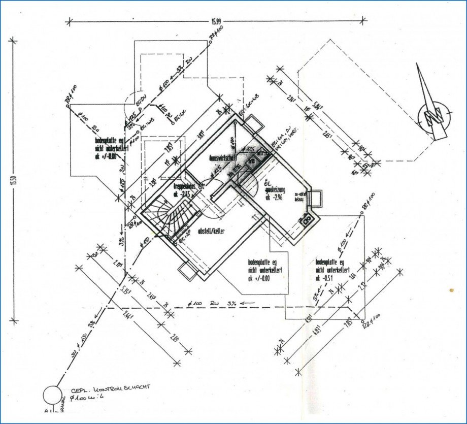 Grundriss UG Einfamilienhaus M�hlingen / Zoznegg