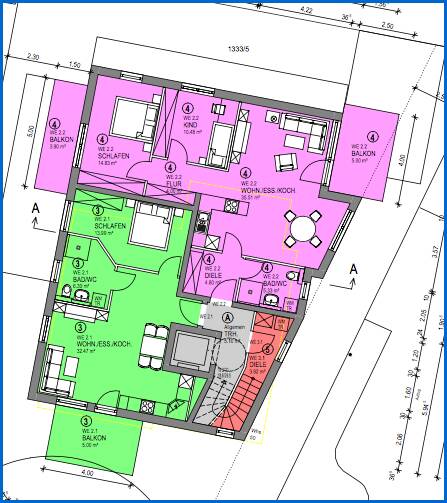Grundriss 2.OG Etagenwohnung Radolfzell am Bodensee