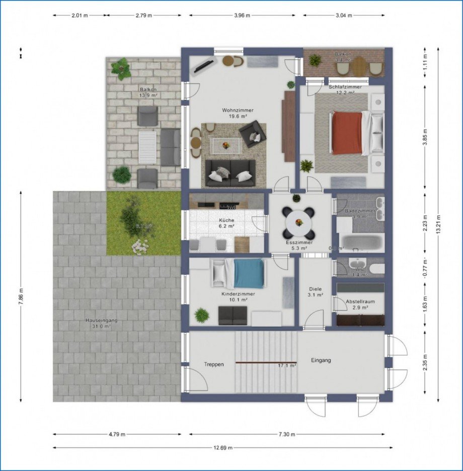 Grundriss_EG bema�t Erdgeschosswohnung Meersburg
