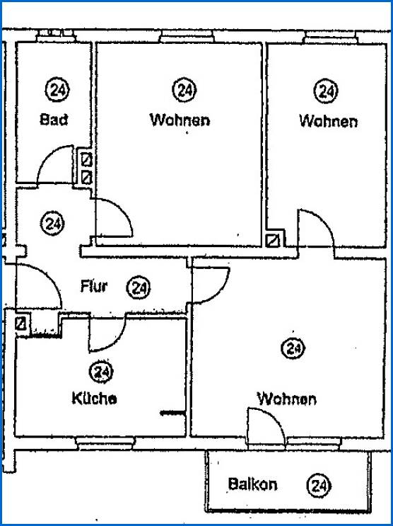 Grundriss Wohnung 1. OG Nr.24 Etagenwohnung Radolfzell am Bodensee