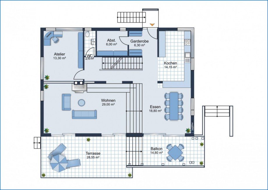 Grundriss EG Villa Moos
