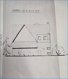 Ansicht Nord Steisslingen: Einfamilienhaus m. sch�nem, gro�em Bau-Grundst�ck (knapp 1000 qm) u. viel Nutzfl�che!