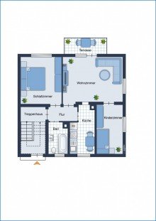 Grundriss EG und OG Radolfzell-gepflegtes Reihen-Eckhaus mit 3 Wohnungen und 4 Garagen - Renoviert, gute Rendite!