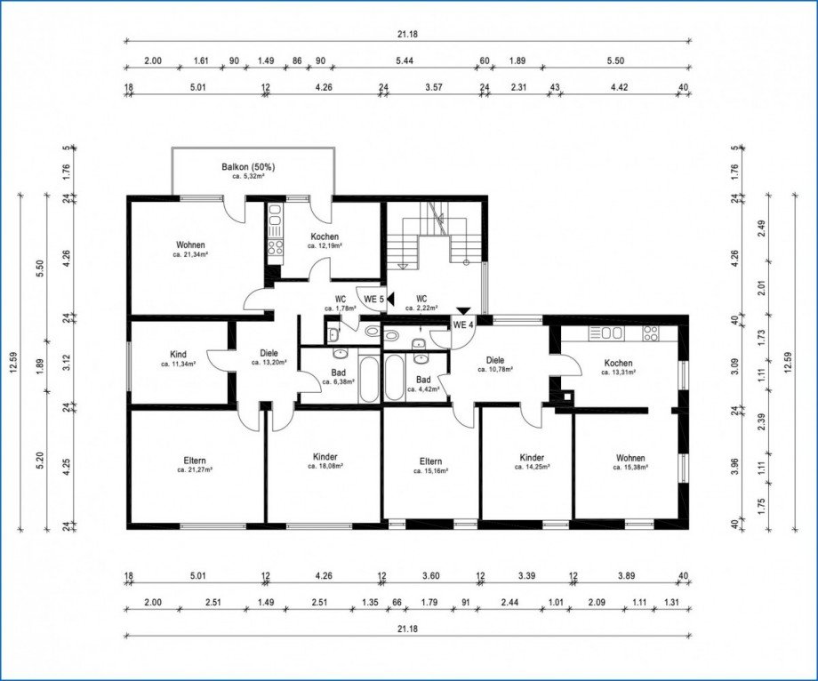 Grundriss Whg.04 und 05 Mehrfamilienhaus Tengen / Watterdingen