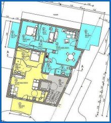 Grundriss 1.OG Neubau Radolfzell: stadtnahe 3,5 Zi.-PENTHOUSE-Wohnung mit Dachterrasse und Aufzug, nur 5 Einheiten!