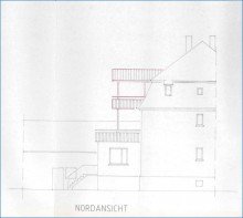 Ansicht Nord RZ-City / Mehrfamilienhaus mit 3 Wohnungen, gro�em Grundst�ck, Doppel-Garagen usw. ideale Lage!
