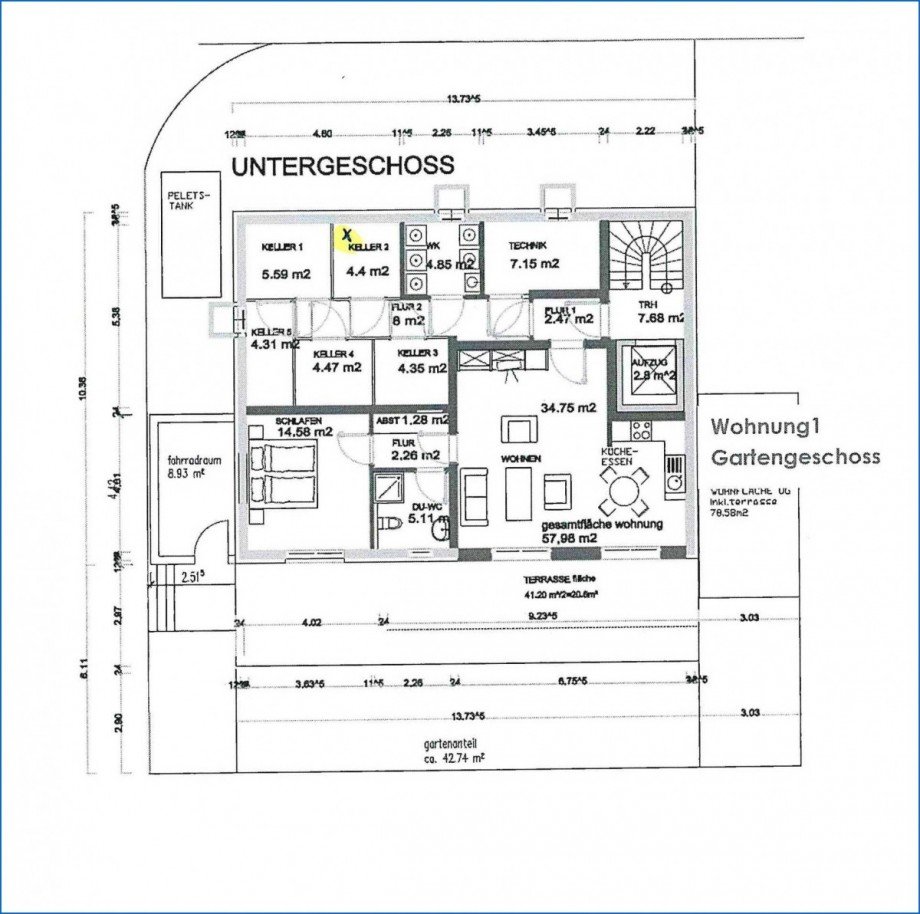 Grundriss KG Etagenwohnung Radolfzell am Bodensee / G�ttingen