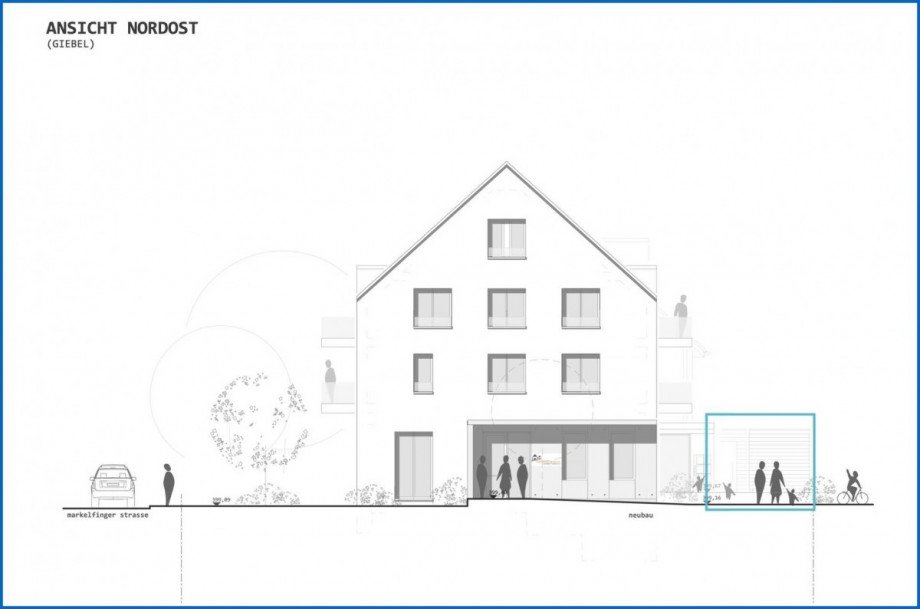 Ansicht Nordost Etagenwohnung Radolfzell am Bodensee