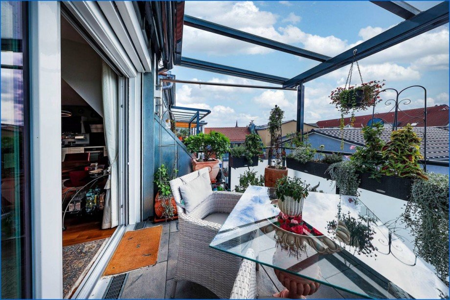 Balkon vom Wohnzimmer Dachgeschosswohnung Radolfzell am Bodensee