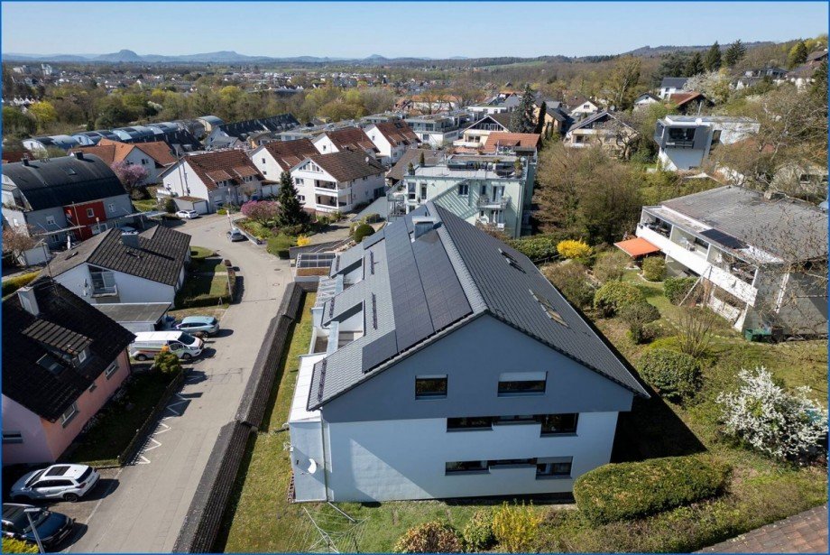 Haus von oben im Wohngebiet Etagenwohnung Radolfzell am Bodensee