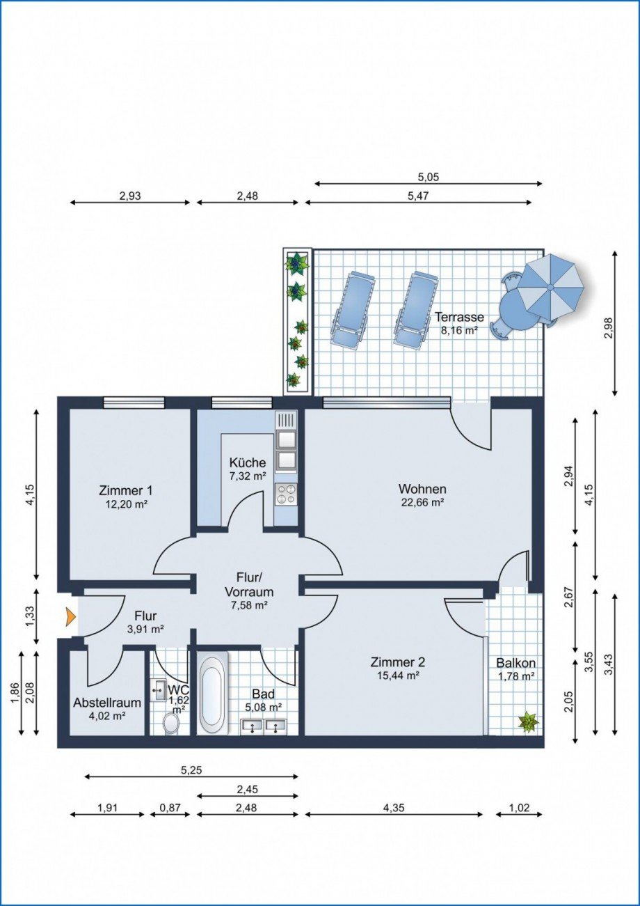 Grundriss Wohnung Erdgeschosswohnung Meersburg