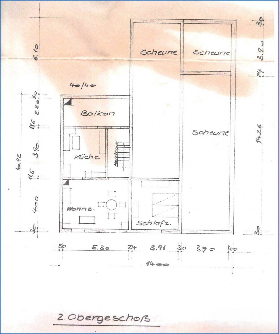 2.OG Grundriss Einfamilienhaus Stei�lingen