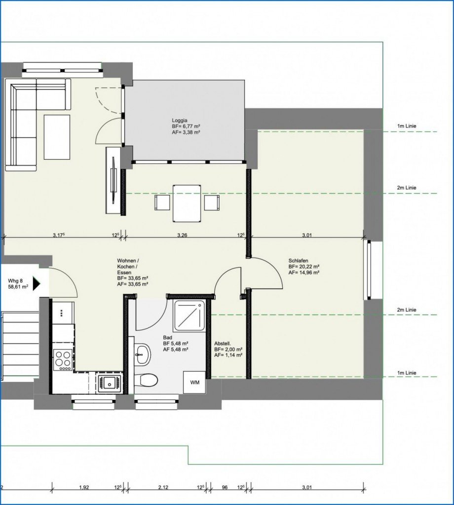 DG Grundriss Etagenwohnung Radolfzell am Bodensee