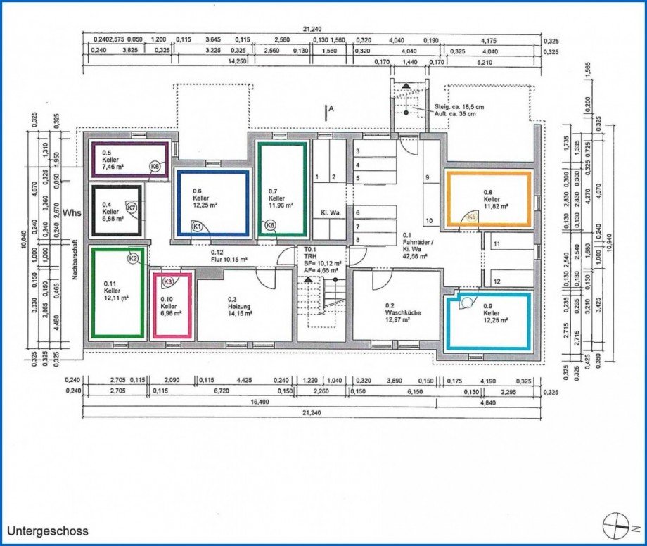 KG Grundriss (Violett) Etagenwohnung Radolfzell am Bodensee