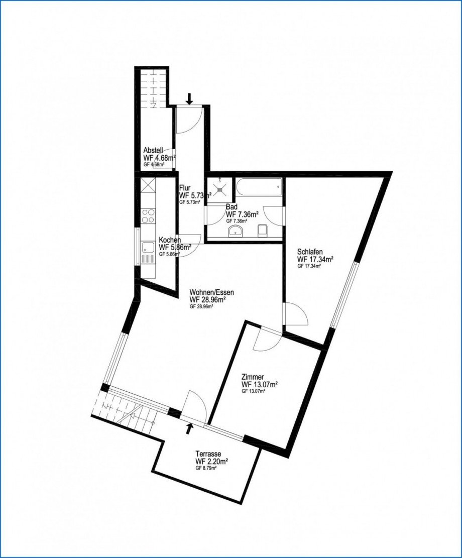 UG Grundriss Souterrainwohnung Radolfzell am Bodensee / B�hringen