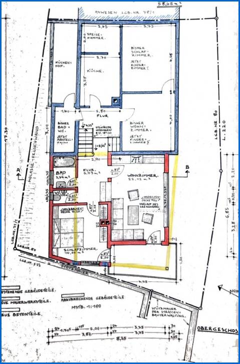Grundriss OG Doppelhaush�lfte Radolfzell am Bodensee / Liggeringen