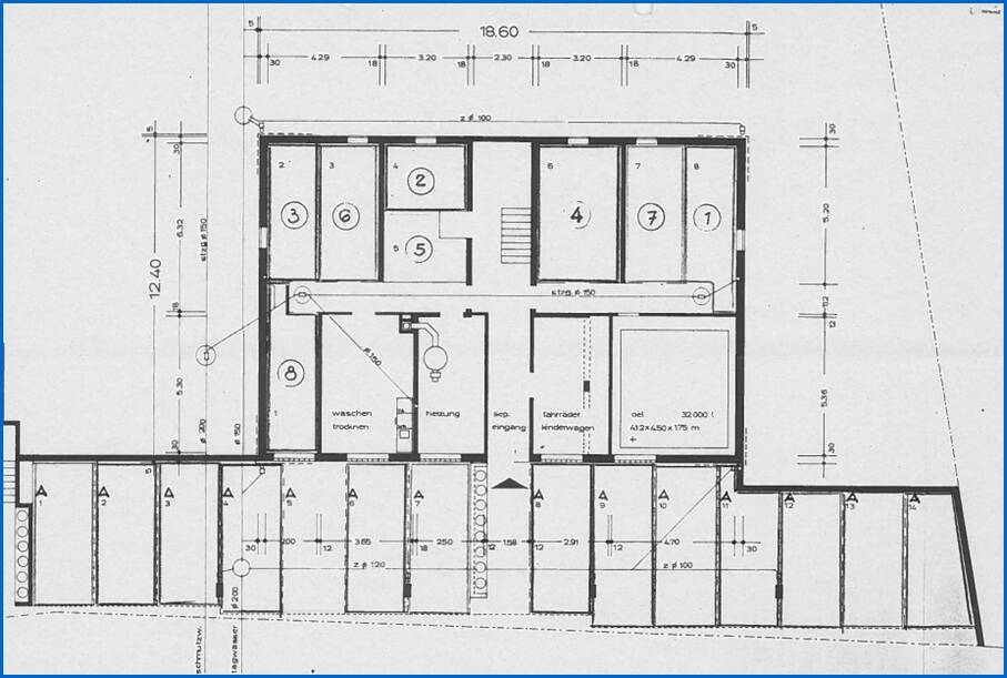 Grundriss Untergeschoss Carport Keller Etagenwohnung Radolfzell am Bodensee