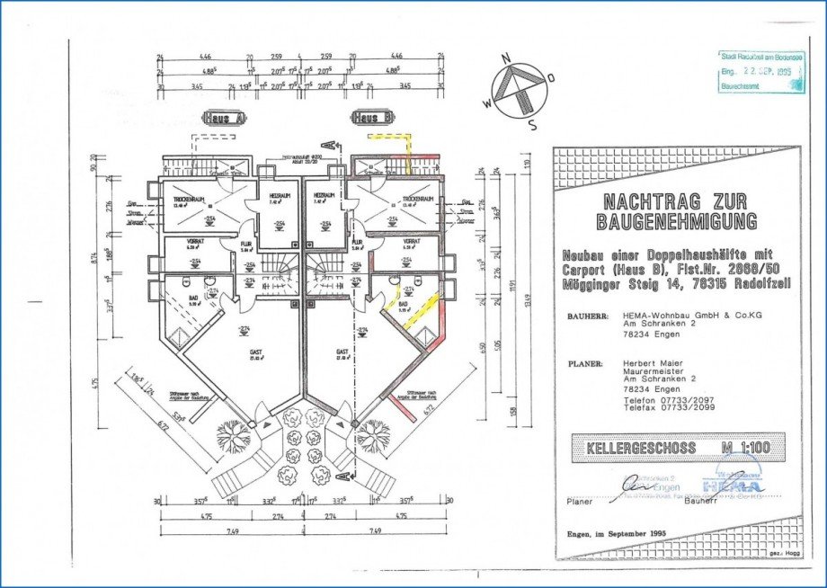 KG Grundriss Doppelhaush�lfte Radolfzell am Bodensee