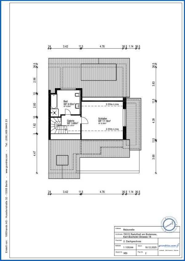 Grundriss 2 DG Maisonettewohnung Radolfzell am Bodensee