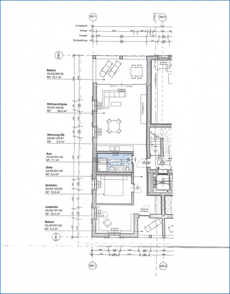 2.OG Grundriss Etagenwohnung Bodman-Ludwigshafen / Bodman