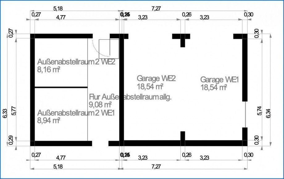 Grundriss EG2 Etagenwohnung M�hlingen / Zoznegg
