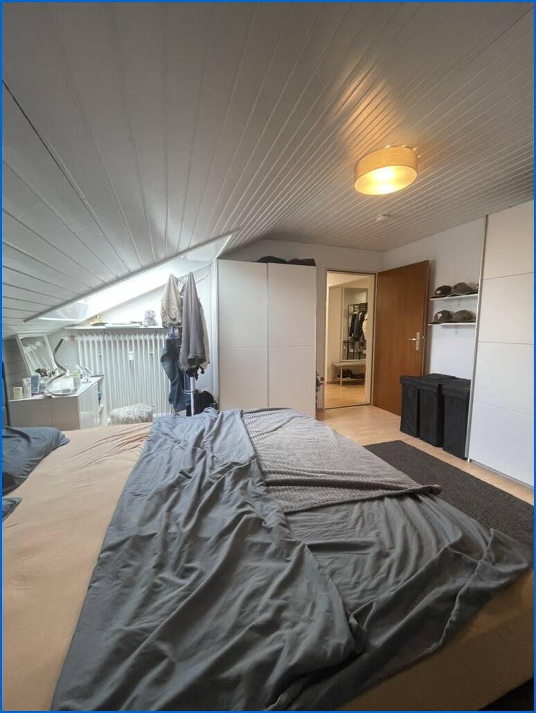 Schlafzimmer Dachgeschosswohnung Radolfzell am Bodensee