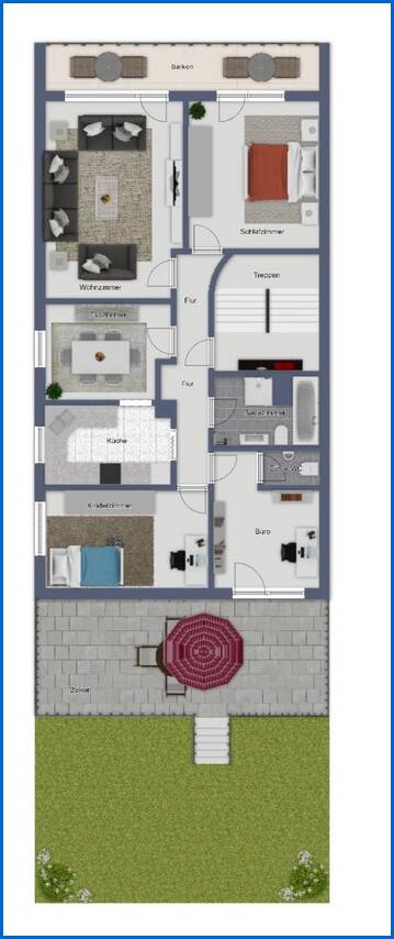 Grundriss Erdgeschoss Etagenwohnung Gaienhofen
