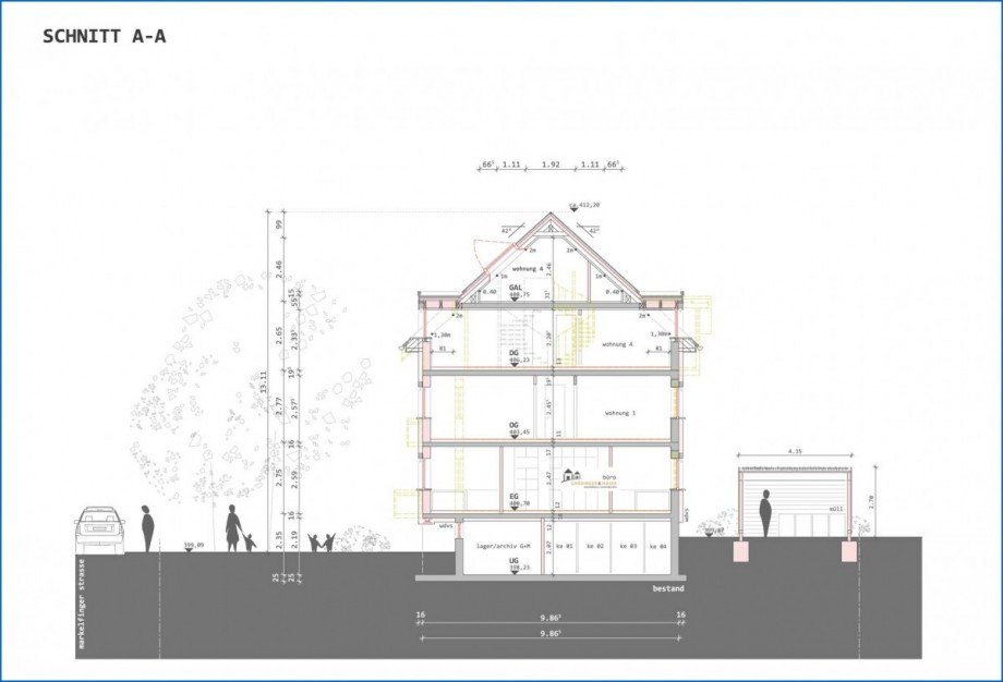 A-A Schnitt Etagenwohnung Radolfzell am Bodensee
