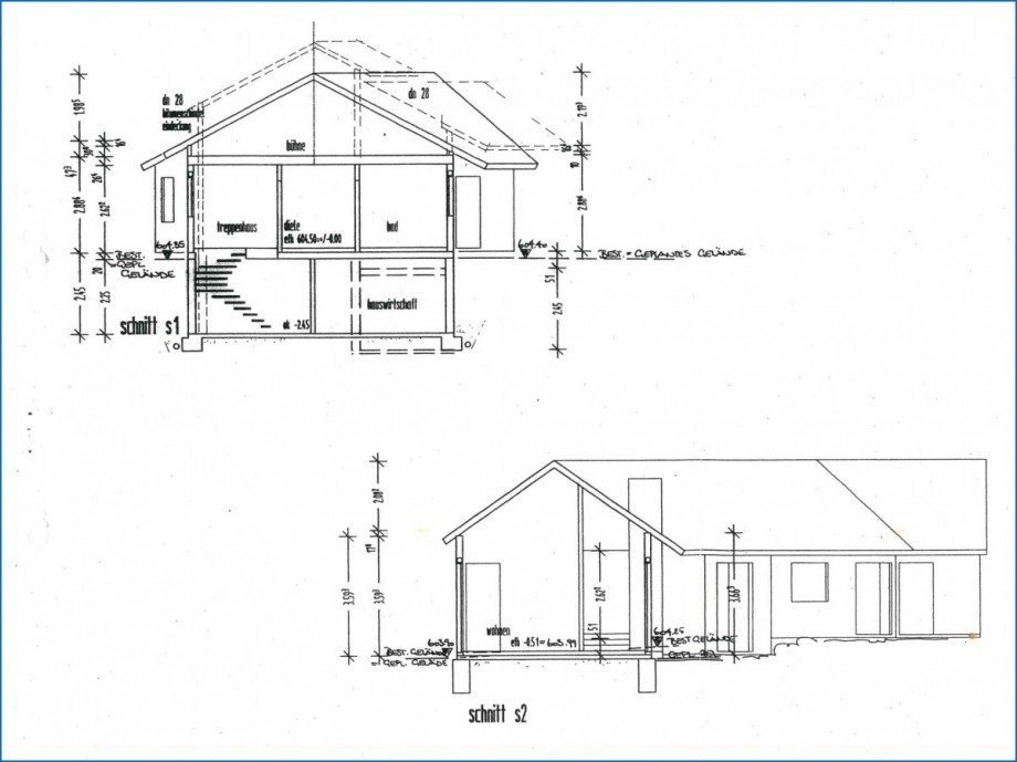 Schnitte Einfamilienhaus M�hlingen / Zoznegg