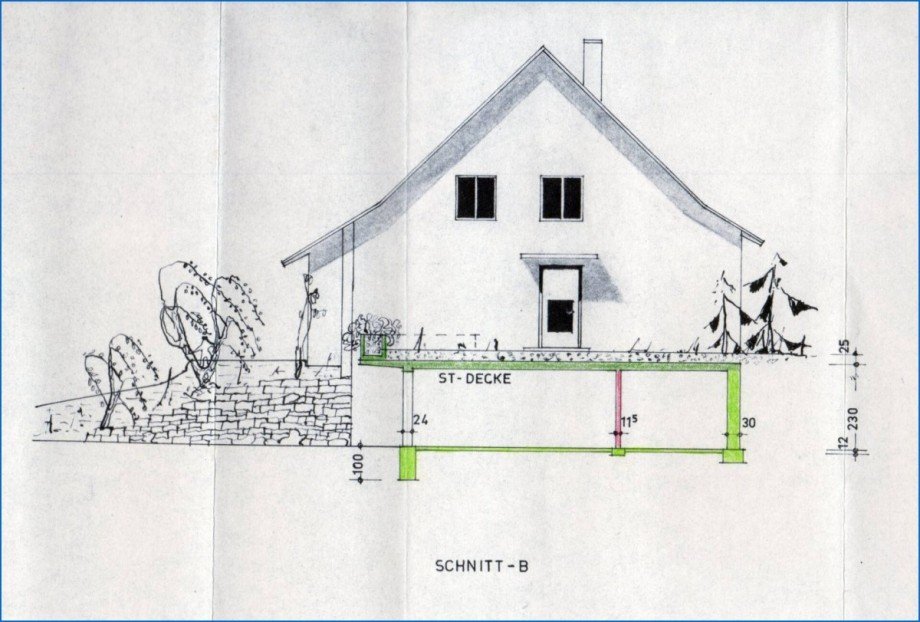 Schnitt Ostseite-2 Zweifamilienhaus Gailingen am Hochrhein